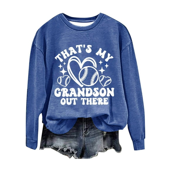 50% Off Clearance Oversized Crewneck Sweatshirt Women Women's Baseball Printed Crew Neck Multi Color Multi Size Crew Neck Hoodless Long Sleeve Sweatshirt