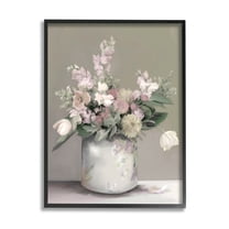 Stupell Industries Timeless Flower Bouquet Assorted Blossoms Patterned Vase Painting Black Framed Art Print Wall Art, Design by Kamdon Kreations