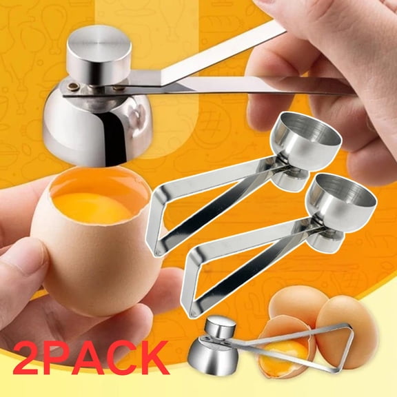 2PC Egg Opener for Boiled Eggs, Stainless Steel Egg Shell Opener, Boiled Egg Peeler Tool Kitchen Gifts, Egg Cracking Tool for Hard Boiled Eggs