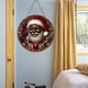 thumbnail image 5 of Adorno de pared de madera de Papá Noel negro | Decoración navideña para puerta | Adorno artesanal de madera | Colgante redondo de 20 x 20 cm para decoración de interiores y exteriores, 5 of 5