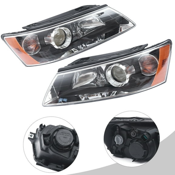 Miumaeov Pair Headlights Assembly Left Driver and Right Passenger Side Headlamps For Hyundai Sonata Sedan 2006-2008
