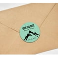 thumbnail image 3 of Darling Souvenir Round 45 Pcs Snowy Mountain Save The Date Stickers Personalized Bride Groom Names And Date Envelope Seals - Mint, 3 of 4
