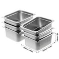 thumbnail image 3 of KFFKFF 6 Pack 1/2 Size Steam Table Pan, Deep Stainless Steel Hotel Pan, 0.8mm, 6-Inch Depth Professional Serving Pan, Food Holding Pan for Catering and Buffet Server, 3 of 9
