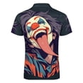 thumbnail image 5 of Psychedelic Clown Joker Men Zipper T-shirt Summer Casual Short Sleeve T-shirt Top, 5 of 7