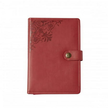 Leatherette Journal with Magnetic Closure, Red, 256 Pages