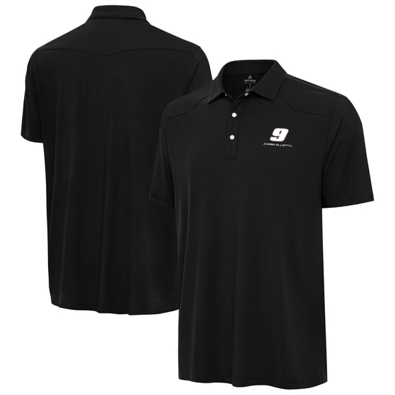 Men's Antigua Black Chase Elliott Western Polo