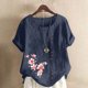 thumbnail image 2 of Camisetas de Manga Corta para Mujeres, Camiseta de Manga Corta Impresa Casual Hecha de 95% Poliéster 5% Spandex para Todas las Estaciones, Camisetas de Manga Corta para Mujeres, 2 of 3