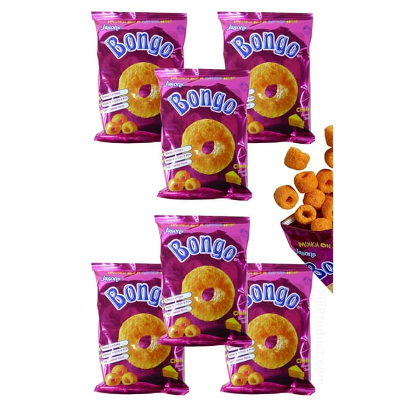 FIJI Snacks - Cheese Flavored Bongo Puffs Snacks (Pack of 6 x 28g Ea) Favorite Snack Of The Pacific Islanders, Imported From FIJI " Munch On It "