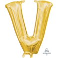 thumbnail image 1 of Anagram International Party-Eh! Gold Letter V Balloon, 1 of 1