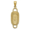thumbnail image 4 of Solid 14k Yellow Gold 3-D 2 Handles Rectangular Basket Charm Pendant - 25mm x 10mm, 4 of 6