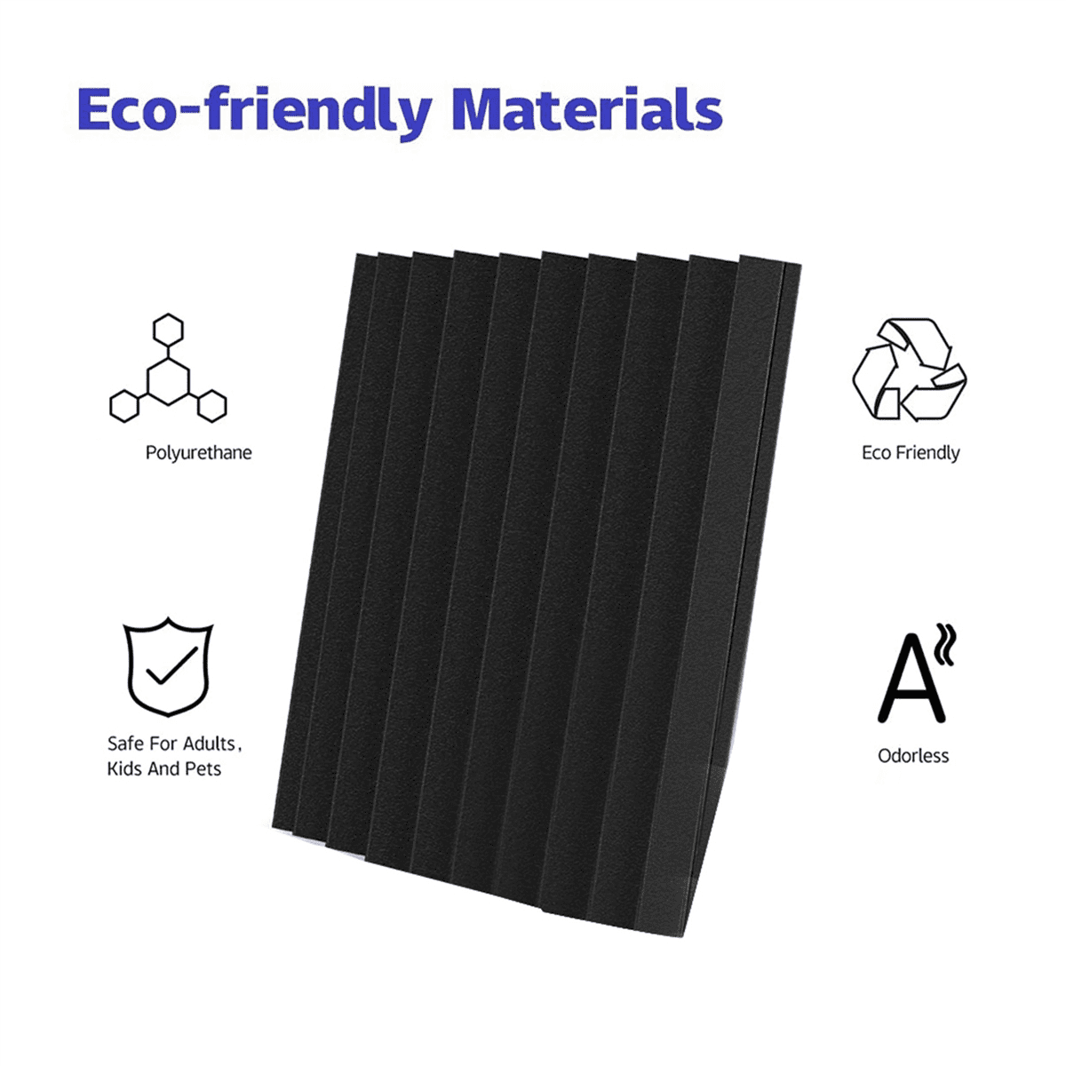 60 Pack Self-Adhesive Acoustic Panels, Sound Proof Foam Panels, High Density Soundproofing Wall Panels for Home(Black)