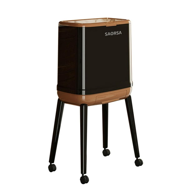 Bote de Basura Prensa Cubo Residuos Papelera Doble Capa Multifunción con Tapa de Apertura Presionable Y Ruedas Giratorias Adecuado para Baño Sala