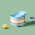 thumbnail image 2 of 1pc Multi-Function Spit Bone Dish Household Food Grade Plastic Snack Fruit Tray Round Square Dining Table Garbage Plate B1, 2 of 6