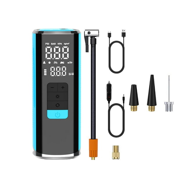 Colaxi Car Tire Inflator Auto Shut Off Air Pump for Tires for Bicycles Scooter Bike Blue