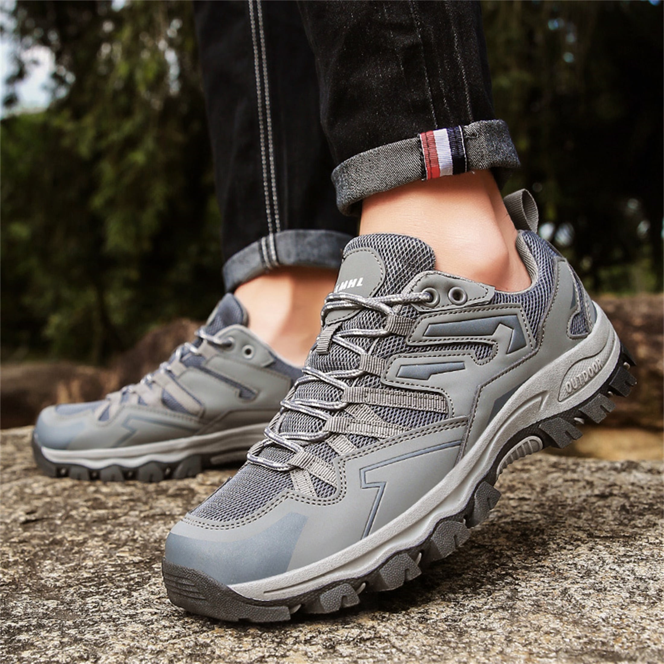 LASUDRAA Hiking Shoes for Women & Men Comfortable Breathable Anti-Slip Athletic Shoes Outdoor Walking Sneakers