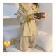 thumbnail image 2 of Conjunto de pijamas de manga larga para mujer Primavera Otoño Casual Precioso Patrón de cuadros sueltos Volantes Ropa de dormir de manga larga para mujer Patrón de cuadros con cuello con volantes XL, 2 of 8