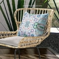 thumbnail image 3 of Amrita Sen Designs  16 x 16 in. Paisley Leaf Geo Broadcloth Indoor & Outdoor Zippered Pillow - Light Blue, Green & Red, 3 of 5