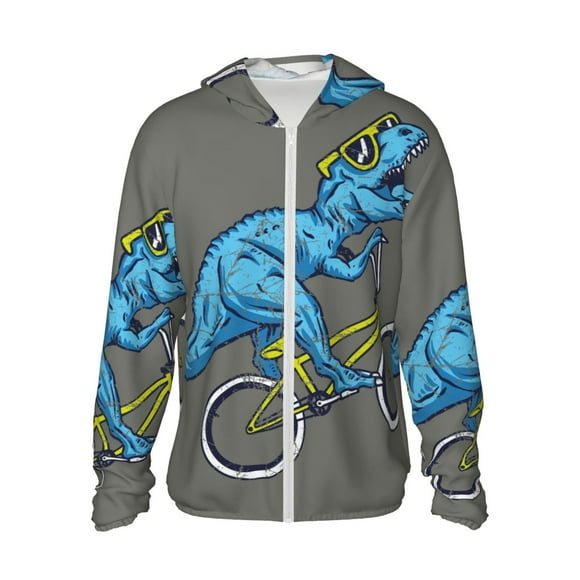 Vsdgher Sweat à Capuche Adulte Imprimé Dinosaure Amusant pour Hommes Femmes, Manches Longues Protection Solaire Pêche pour Course Natation-Grand