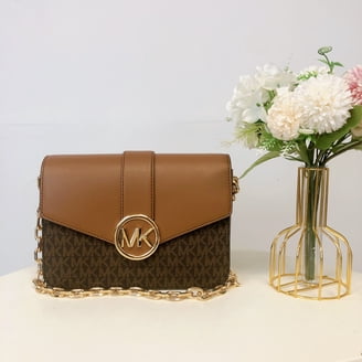 Michael Kors Lg Backpack + Md Wallet Brown/Luggage W/Chain Amazon.com | Michael Kors Jet Set Large Signature PVC Chain  main image 3