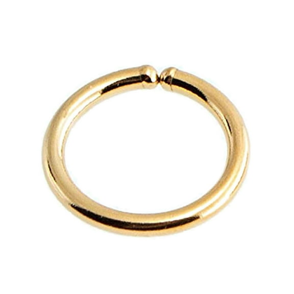 6mm 18 GA 14K Gold Filled Snug Fitting Nose Open Ring Hoop Huggie Piercing Jewelry for Women Sold As One (6mm / 18 gauge, 14K Gold Filled)