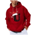 thumbnail image 2 of Yteetum Men's Oversized Christmas Hoodies Christmas Letter Print Drawstring Pullover Hooded Sweatshirts Mens Casual Christmas Print Loose Long Sleeve Hoodies Xmas Hooded Sweatshirt Fall Clothes, 2 of 5