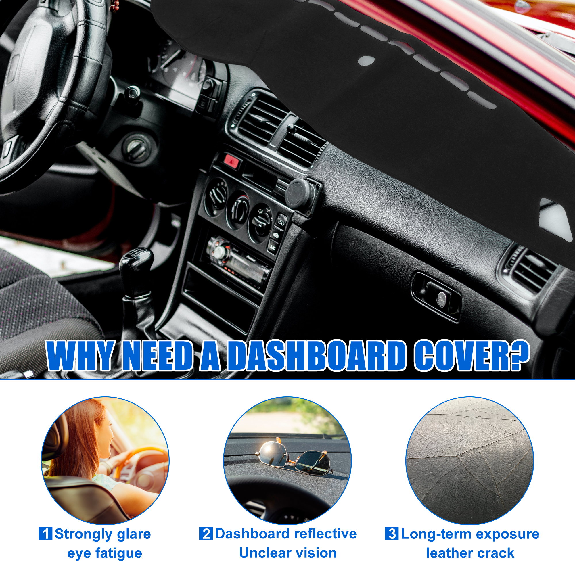 Unique Bargains Dashboard Covers for Kia Optima 2016-2020 Dash Cover Pad Protector Carpet