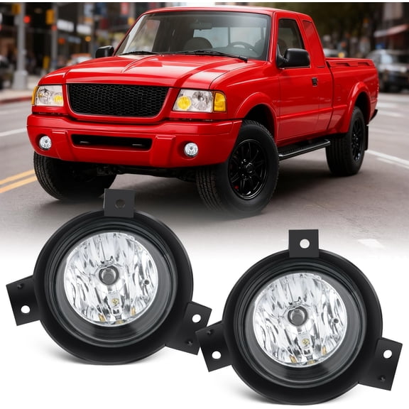 Nilight Fog Lights Assembly Compatible with 2001 2002 2003 Ford Ranger w/H10 12V 42W Bulbs Clear Lens Driver and Passenger Side
