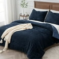 thumbnail image 3 of BEDELITE Fleece Twin Comforter Set -Super Soft & Warm Fluffy Navy Blue Bedding, Luxury Fuzzy Heavy Bed Set for Winter with 1 Pillow case, 3 of 9