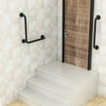 thumbnail image 6 of Angled Grab Bar - 16x16 Inch Stainless Steel Knurled Toilet Handles Wall Mounted Bathroom Handicap Safety Rails for Elderly Injured Balance Support, L-shaped Matte Black Grab Bar for Shower, 6 of 8