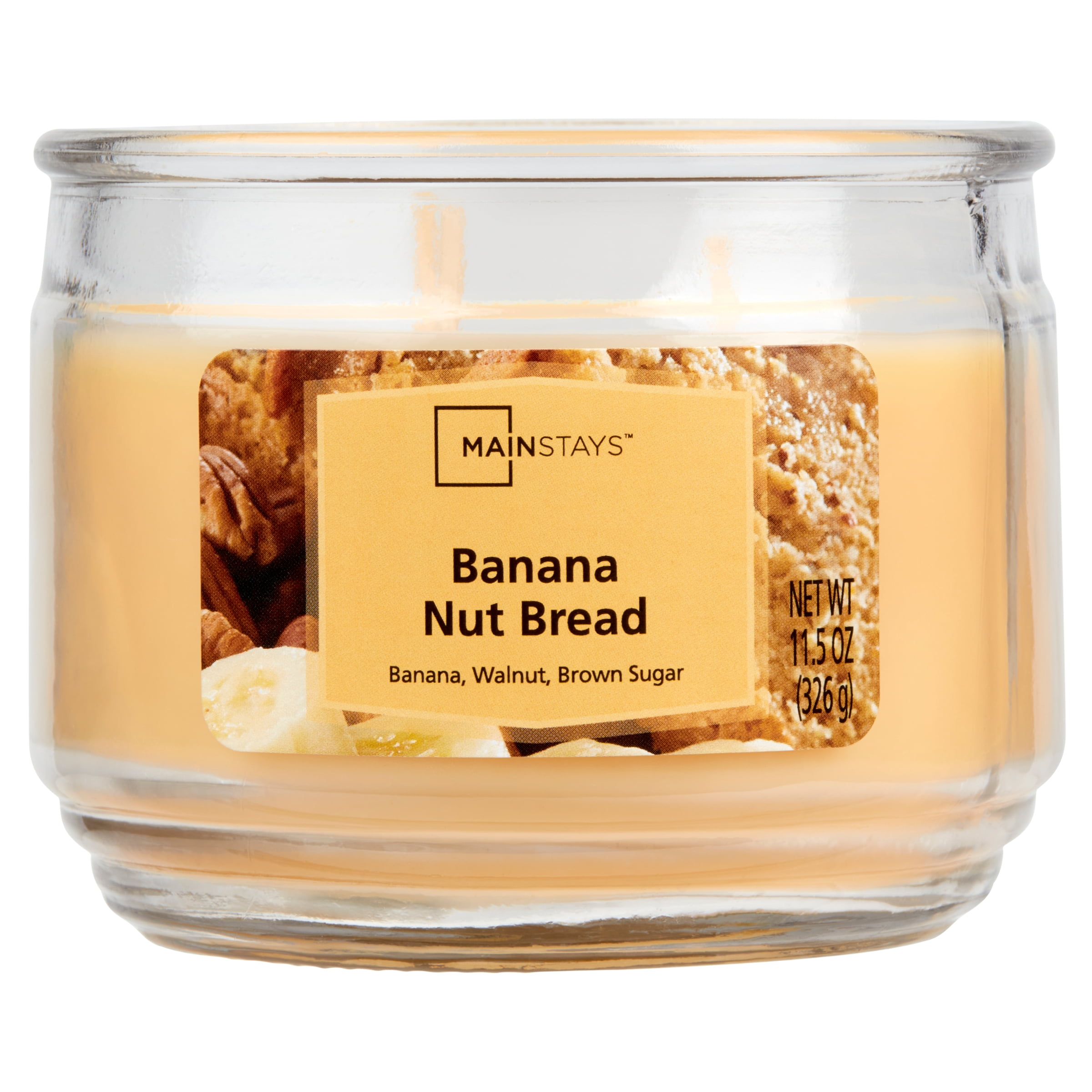 (3 pack) Mainstays Banana Nut Bread Scented 3-Wick Glass Jar Candle, 11.5 oz