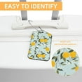 thumbnail image 3 of Square PU Leather 2 Pack Travel Tag - Bag Tag - Suitcase Tag with Privacy Cover and Stainless Steel Ring - Suitable for Travel, Backpack, and Handbag Oranges in Bloom, 3 of 7