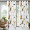 thumbnail image 5 of Outdoor Curtains for Patio Waterproof, Colorful Diamond Outdoor Privacy Panels Grommet, Modern Geometric Middle Century White Blackout Outside Curtains for Porch/Cabana 54"x108", 1 Panel, 5 of 8