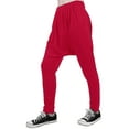 thumbnail image 2 of INSPIRE CHIC Men's Solid Black Elastic Waist Slant Pockets Harem Pants 32-34 Red, 2 of 7