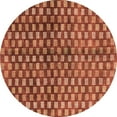 thumbnail image 1 of Ahgly Company Indoor Round Abstract Brown Modern Area Rugs, 3' Round, 1 of 4