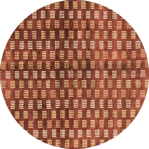 Ahgly Company Indoor Round Abstract Brown Modern Area Rugs, 3' Round