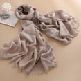 thumbnail image 2 of PRINxy Women’s Crinkled Solid Lightweight Linen Wrap, Airy Long Neck Shawl For Spring Road Travel Coffee Runs Daily Outfits Khaki, 2 of 3