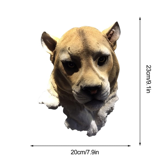 Momihoom Realistic Wolf Head Wall Sculpture, Rustic Animal Head Wall Decor for Home, Cabin, and Lodge Accents