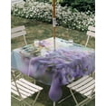 thumbnail image 3 of Square Outdoor Tablecloth with Umbrella Hole Purple Lavender Outside Table Cloth Waterproof Patio Table Cover Spring Leaves Bike Farm Country Garden Zipper Tablecloths for Picnic Camping 60x60 Inch, 3 of 8