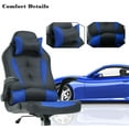 thumbnail image 3 of BestOffice Chaise de Gaming, Soutien Lombaire Accoudoirs Relevables Appuie-Tête Cuir PU Pivotante à Roulettes Dossier Haut Réglable Course pour Femmes Hommes Adultes, Bleu, 3 of 7