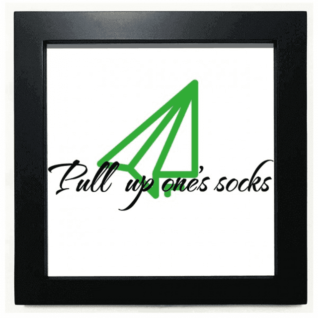 Encouraging Socks Pull Art Deco Fashion Black Square Frame Picture Wall Tabletop