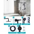 thumbnail image 6 of WOWOW Single Handle 7 Spray Patterns Wall Mounted Shower Faucet with Hand Shower 1.8 GPM in Black, 6 of 8