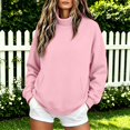 thumbnail image 2 of GZWYHT Mockneck Sweatshirt Oversized Mock Neck Sweatshirt Winter Clothes High Neck Sweatshirt Cowl Neck Tops Fashion Clothing Oversized Hoodie Plain Mock Neck Sweatshirt Pink XL, 2 of 8