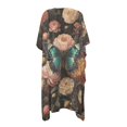 thumbnail image 3 of SCRAWLGOD Butterfly Rose Peony Print Swimsuit Coverup for Women Beach Casual Swimsuit Cover Up Long Flowy Beach Cover Up for Summer, 3 of 6