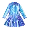 thumbnail image 3 of Alvivi Kids Girls Metallic Figure Ice Skating Dress Long Sleeve Leotard Dancewear, 3 of 7