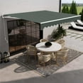 thumbnail image 4 of ALEKO Manual Retractable Home Patio 13 x 10 feet Awning Green Canopy Sunshade, 4 of 12
