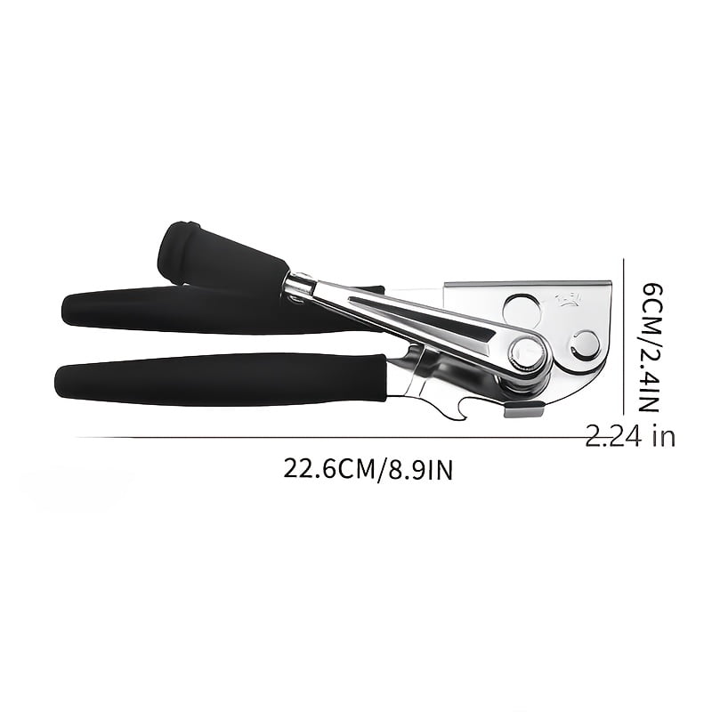 General 1pc Stainless Steel Multi-Function Manual Can Opener, No Electricity Needed, Sharp Durable for Cans Bottles Nuts Snacks, Non-Slip Handle, Safe Kitchen Tool