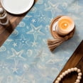 thumbnail image 5 of Nautical Abstract Starfish Conch Table Runner 90 Inches Long,Kitchen Dining Tablerunners Gradient Blue Ocean Linen Table Runners Dresser Scarves for Home Dinner Wedding Holiday Party Decor, 5 of 9