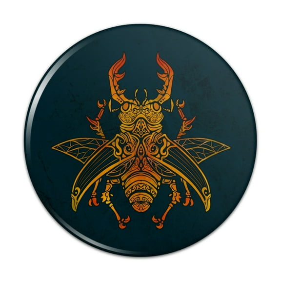 Steampunk Stag Beetle Pinback Button Pin