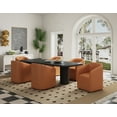 thumbnail image 2 of Manhattan Comfort Anna 19.69" Round Faux Leather Dining Armchair in Saddle Brown, 2 of 10