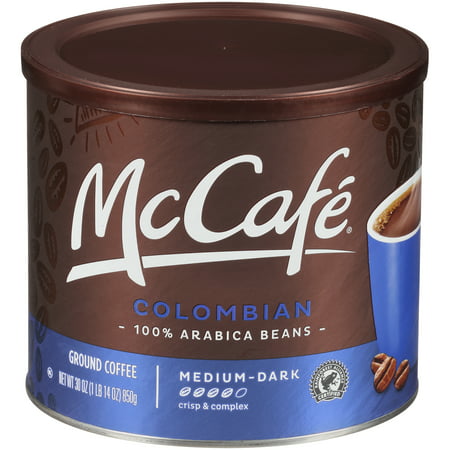 (4 pack) McCafe 100% Arabica beans Colombian Ground Coffee, 30 oz Canister, 30 oz